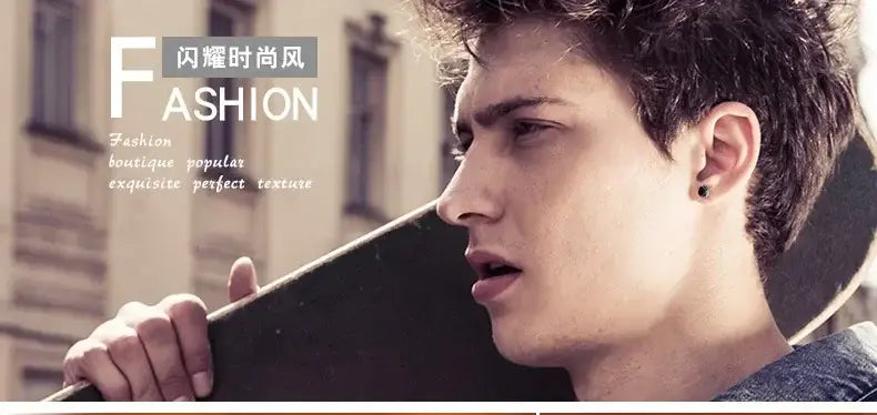 Lihong Personalized 925 Silver Earrings Men’S Single Street Punk Hip-Hop Jewelry