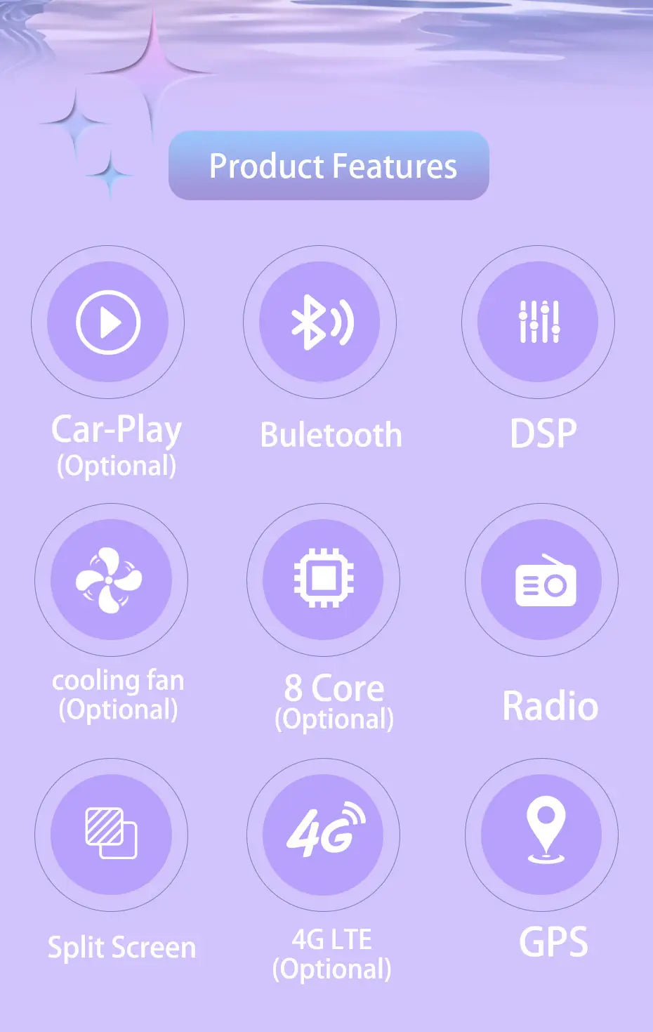 Carplay Car 4G WIFI GPS Navigation Radio Multimedia Video