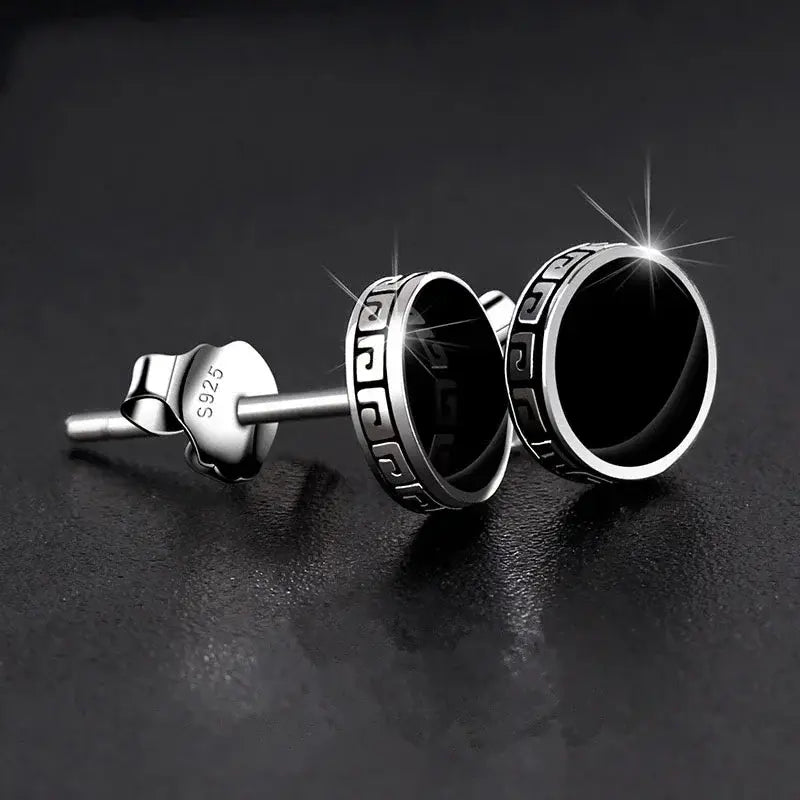 Lihong Personalized 925 Silver Earrings Men’S Single Street Punk Hip-Hop Jewelry