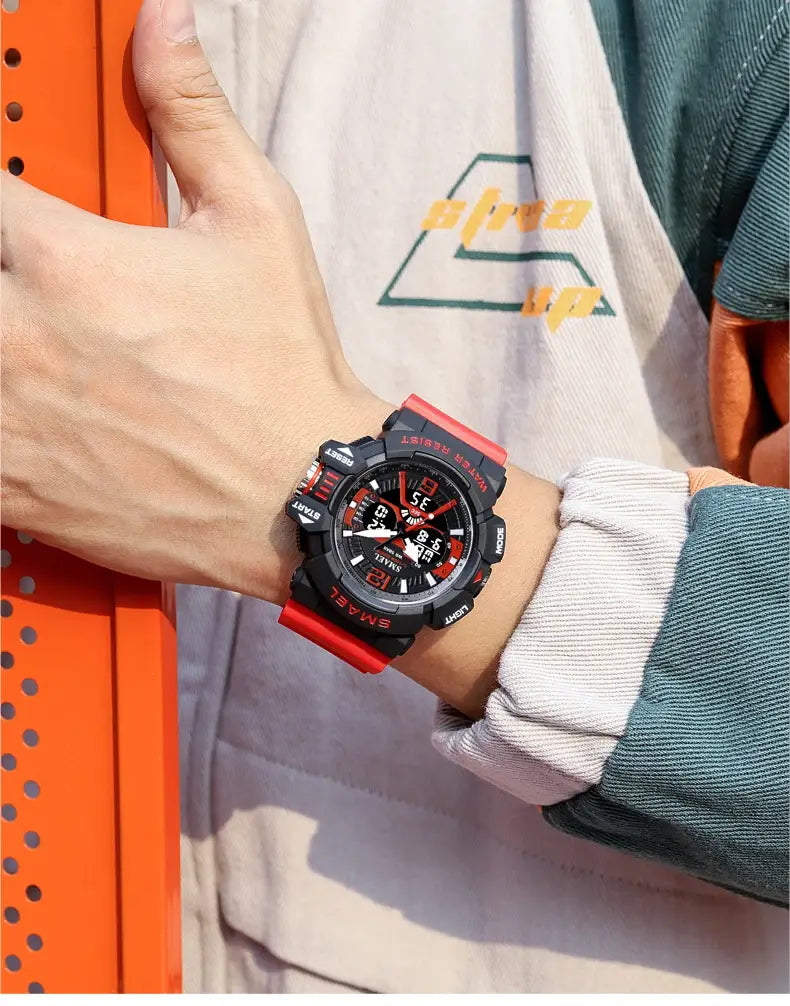 Sport Watch Men SMAEL 50M Waterproof Wristwatches Dual Time Display Multi-function Sports Clocks 8065 Mens Watches