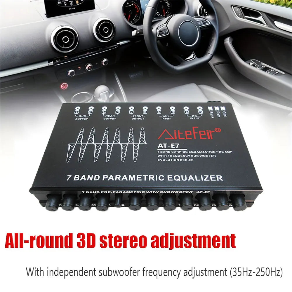 7 Band Car Equalizer Multifunctional Audio EQ Tuning Crossover Amplifier Parametric