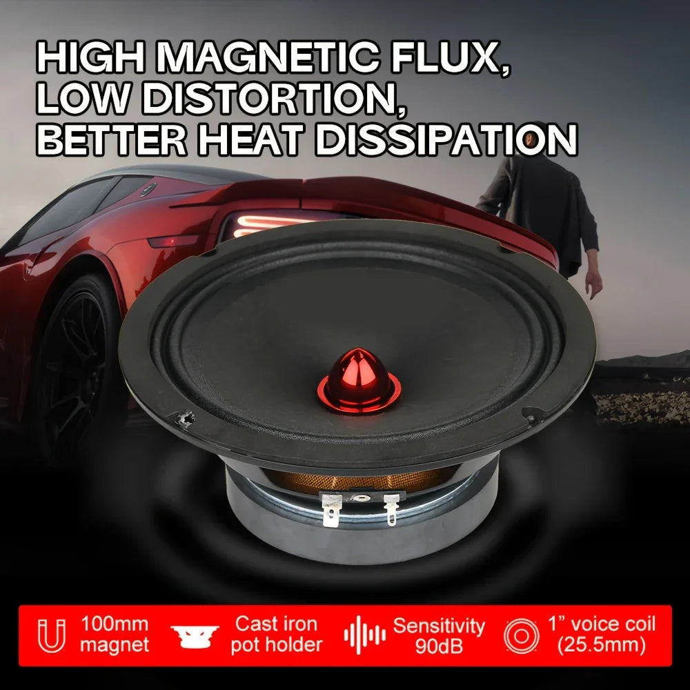 1PC 650W 6.5’’ Car Speaker Mid Range for Audio Modification Surround Sound System Music Player Vehicle Door