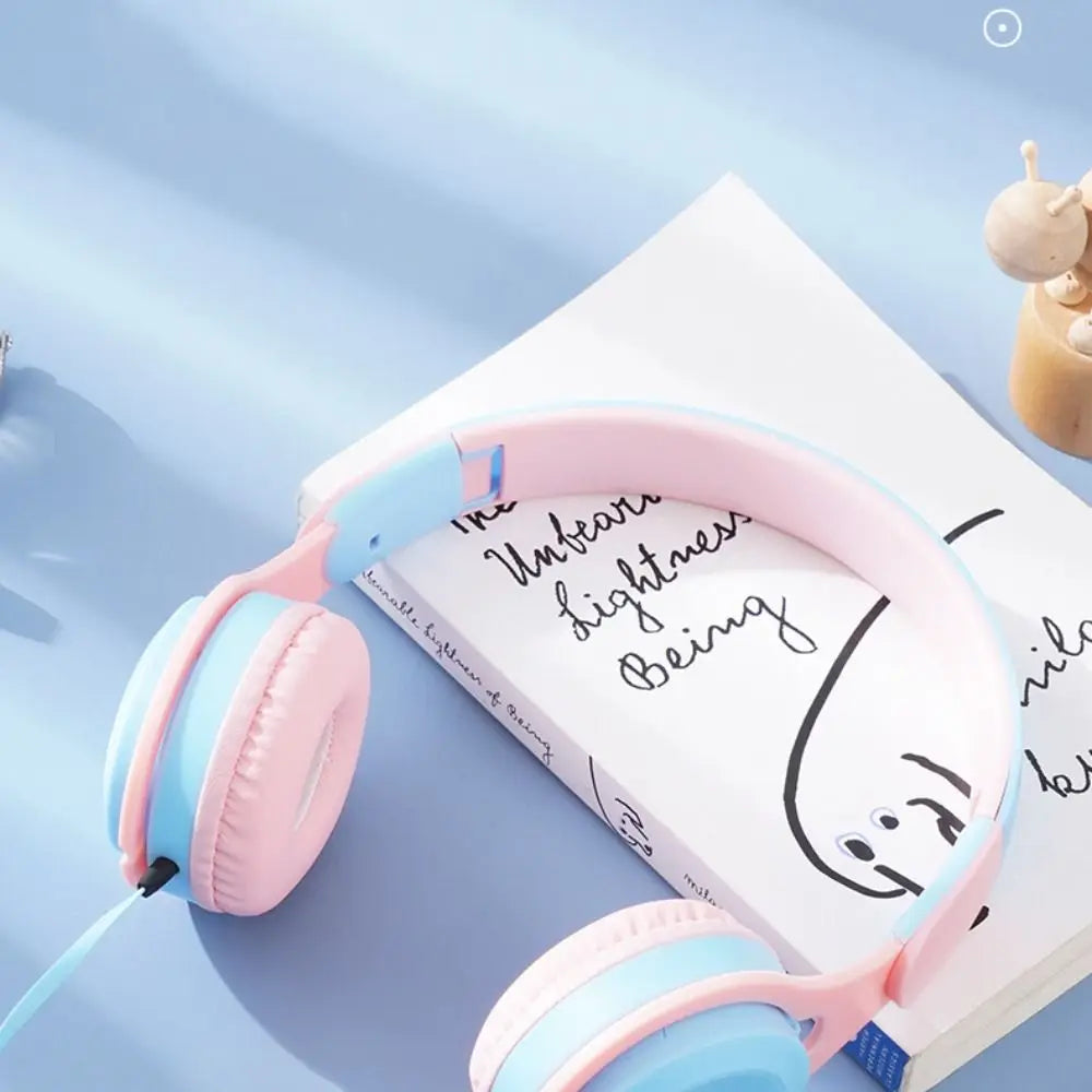 Headworn Wired Headset Cellular Computer Universal New Folding Style Students Online Class Game Earphone Birthday Gift