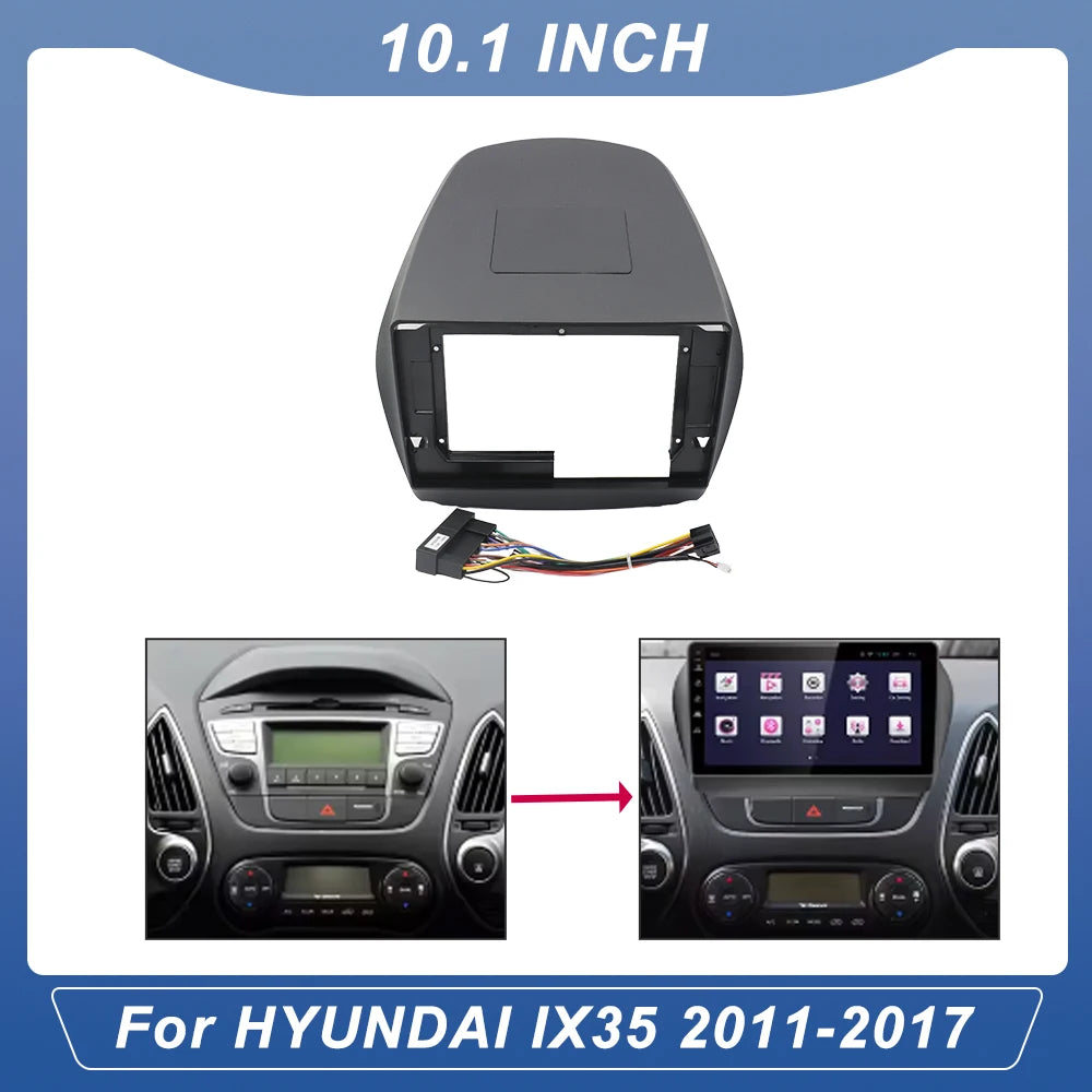 10.1 INCH Car Stereo GPS DVD Radio Player Panel Audio Installation Frame Fascia Dash Trim Kit for HYUNDAI TUCSON IX35