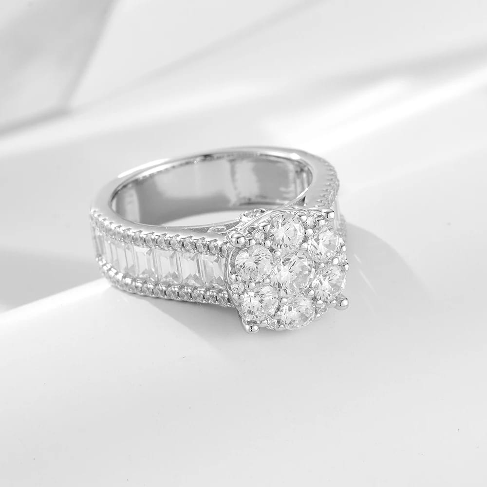 Wedding ring Set 925 silver jewelry wholesale fine Micro Inlaid Zircon Engagement Eternity Band rings women