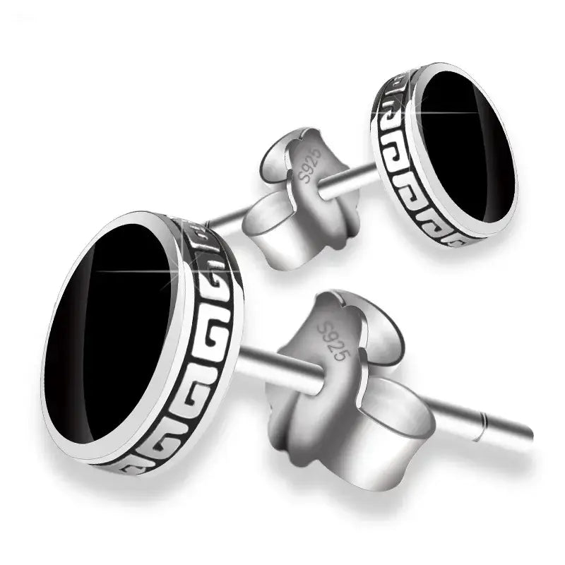Lihong Personalized 925 Silver Earrings Men’S Single Street Punk Hip-Hop Jewelry