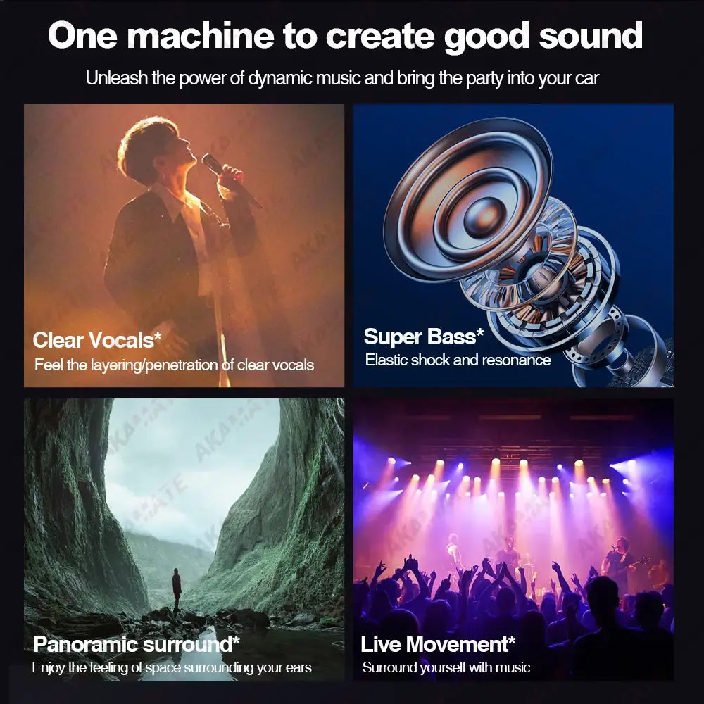 Sleek metallic car audio speaker driver for stereo surround passive subwoofer.