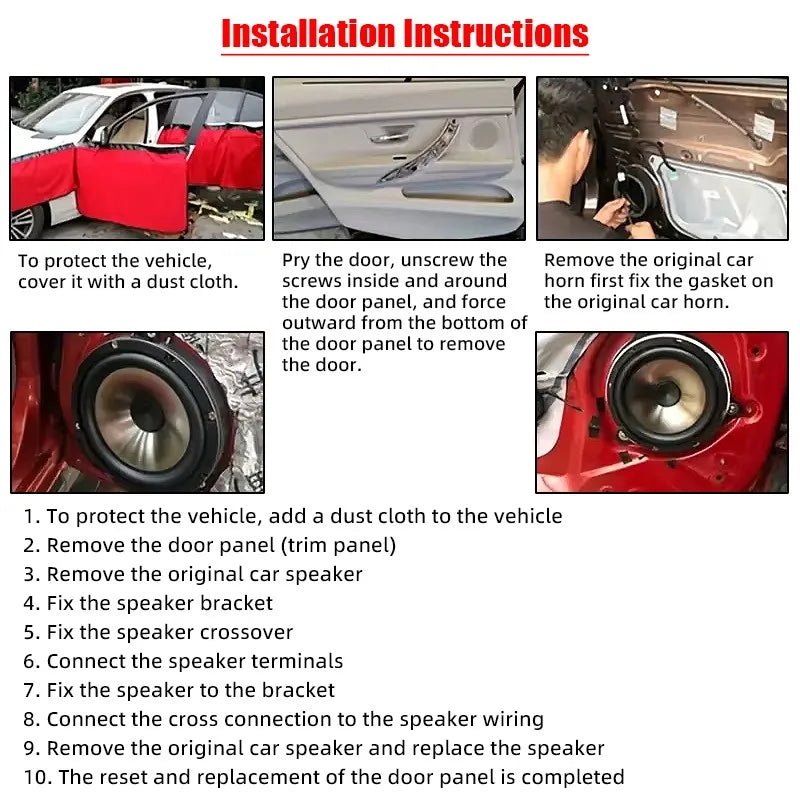 1PC 650W 6.5’’ Car Speaker Mid Range for Audio Modification Surround Sound System Music Player Vehicle Door