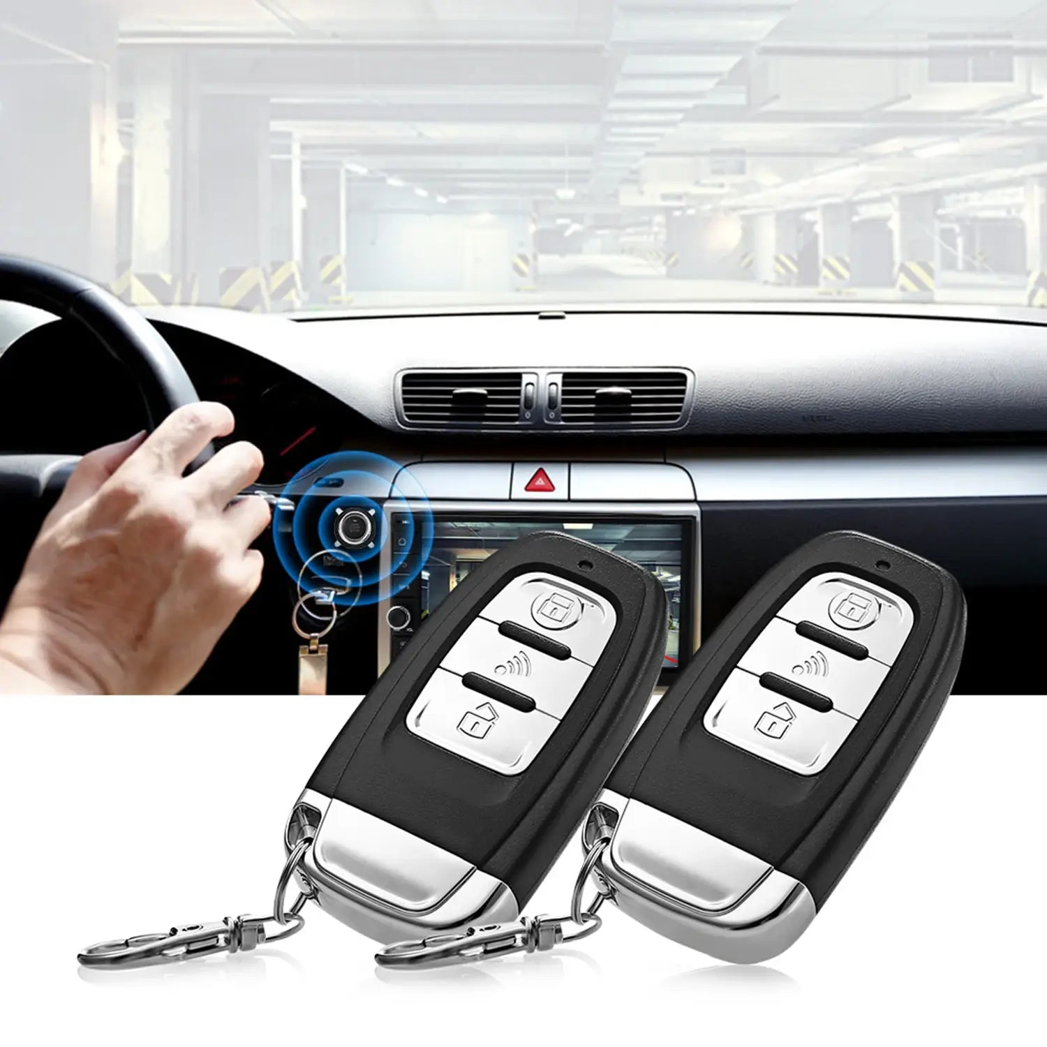 Universal Car Alarm Auto Start Stop System Remote Control Engine Ignition Autostart Kit Keyless Push Accessorie