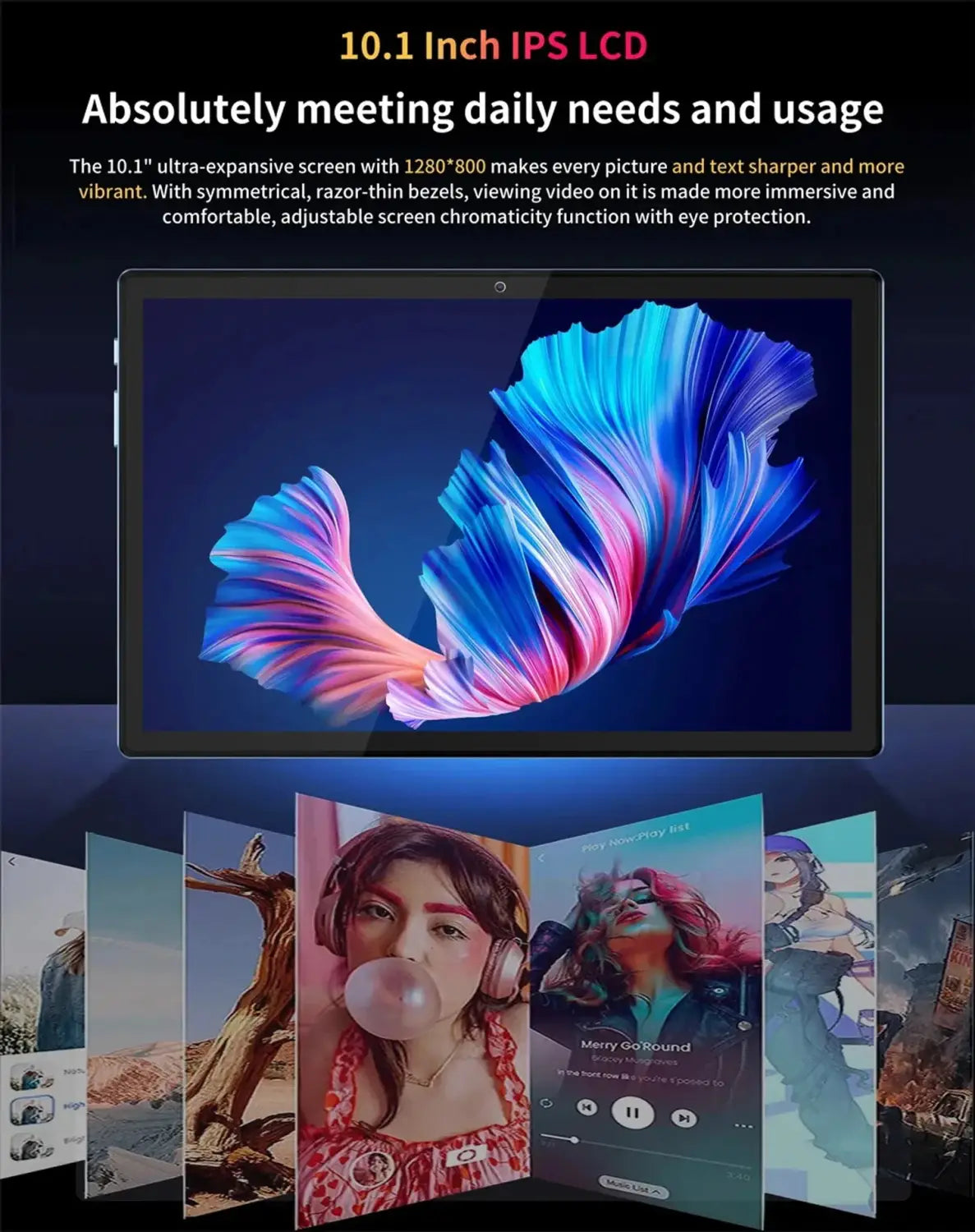 2024 Top selling 10.1-inch Tablet with 4GB RAM 64GB ROM Android 11 System Song Player Global Version 5000 mAh