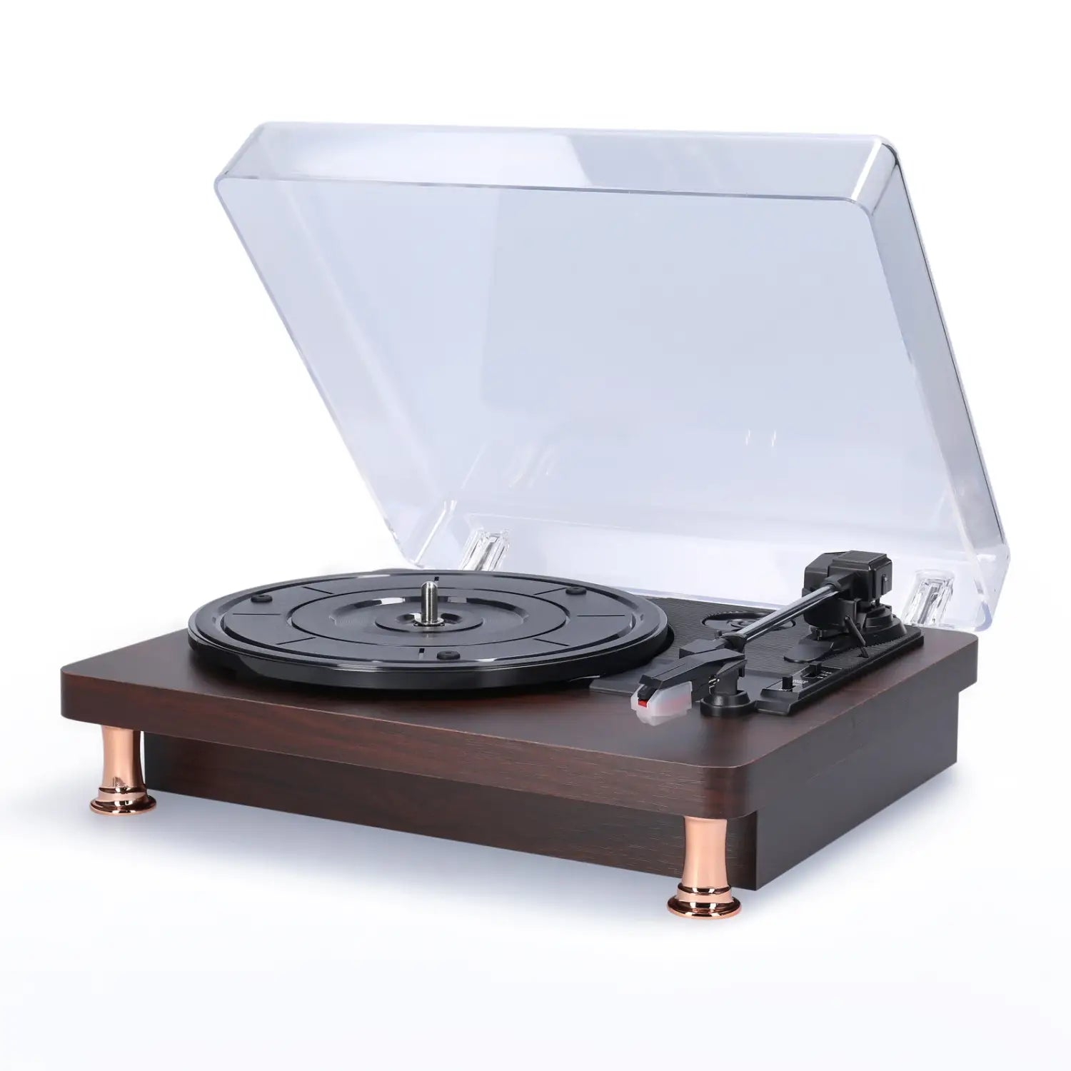 Retro Vinyl Record Player with Dustproof Cover Classic Nostalgic Style EU/US Plug
