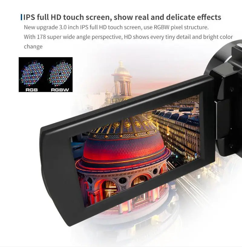 4K Full HD Professional Digital Cameras Camcorder Night Vision WIFI MIC 3.0 Inch Touch Screen Video Camera Support