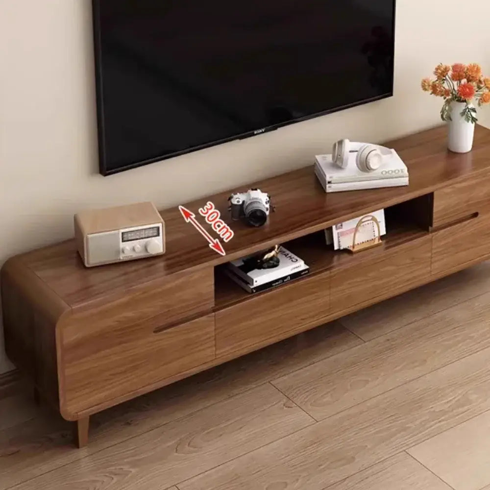 Modern walnut storage TV stand retro glamour minimalist design mueble para el hogar
