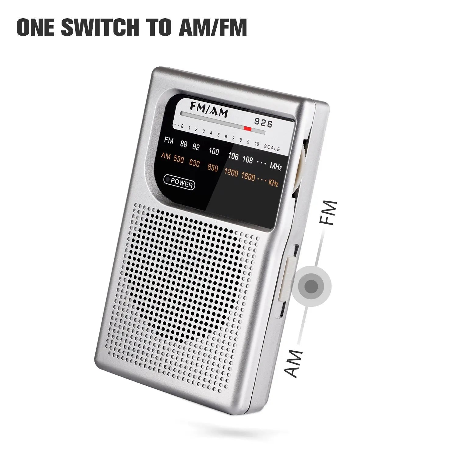 Portable mini AM / FM radio dual band stereo pocket suitable for hiking camping with headphone jack