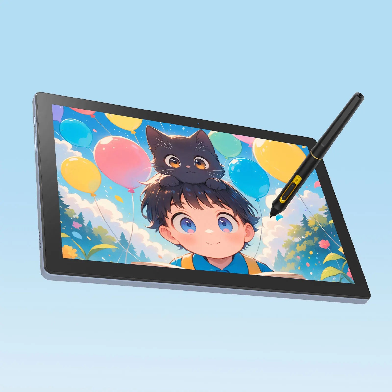 BOSTO BT-101A Portable Graphics Drawing Tablet 10.1 Inch IPS Screen Display with Finger Touch Anti-glare 16384 Pressure