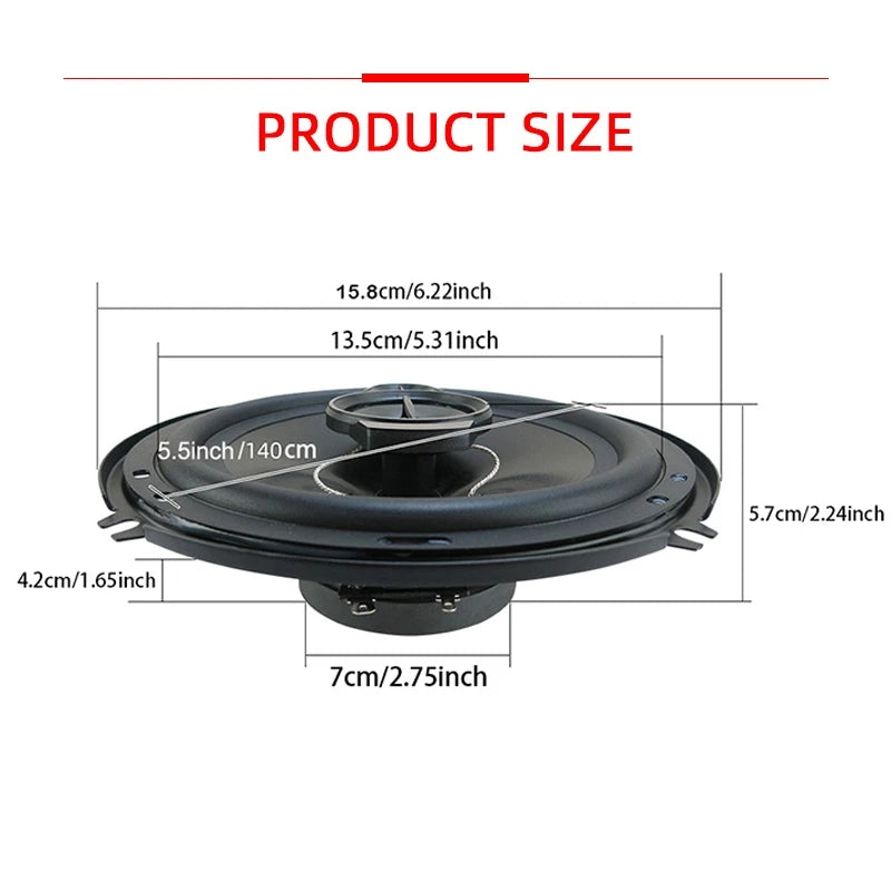 6 Inch 3-Way HiFi Coaxial Car Speakers 400W Vehicle Door Auto Audio Music Stereo Full Range Frequency Automotive