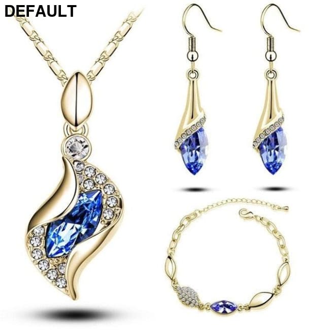 A Gold Filled Colorful Austrian Crystal Drop Jewelry Sets A1 Sterling Silver Necklace Necklaces