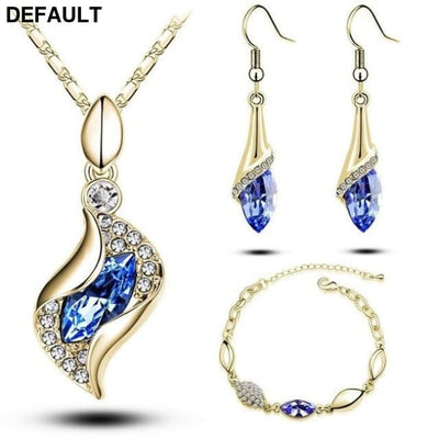 A Gold Filled Colorful Austrian Crystal Drop Jewelry Sets A1 Sterling Silver Necklace Necklaces