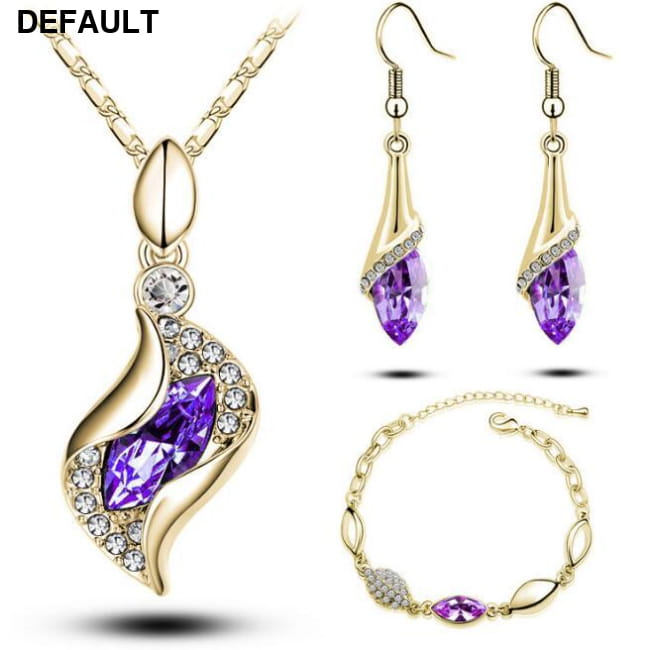 A Gold Filled Colorful Austrian Crystal Drop Jewelry Sets A9 Sterling Silver Necklace Necklaces