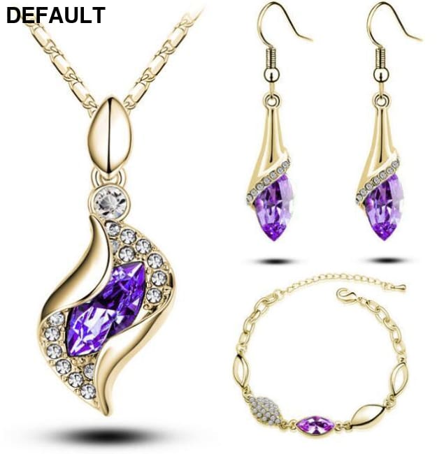 A Gold Filled Colorful Austrian Crystal Drop Jewelry Sets A9 Sterling Silver Necklace Necklaces