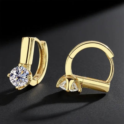 A pair of 925 silver 0.5 carat*2 four-claw round moissanite earrings for men and women 0.5ct Men Earrings