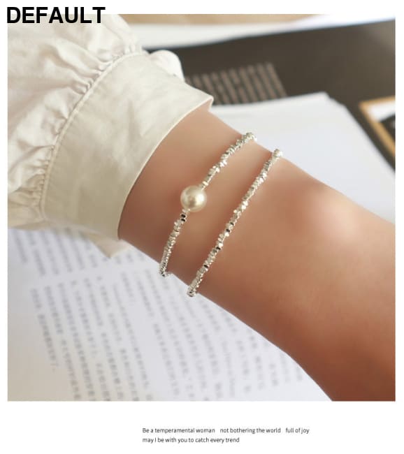 A Subtly Luxurious Niche-designed Bracelet Featuring Few Pieces Of Silver Layered White Pearl Necklaces / 16CM Sterling