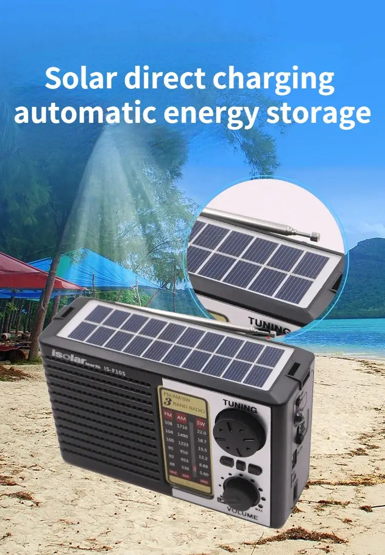 Full Band Bluetooth Card MP3 Player Solar Emergency Charging