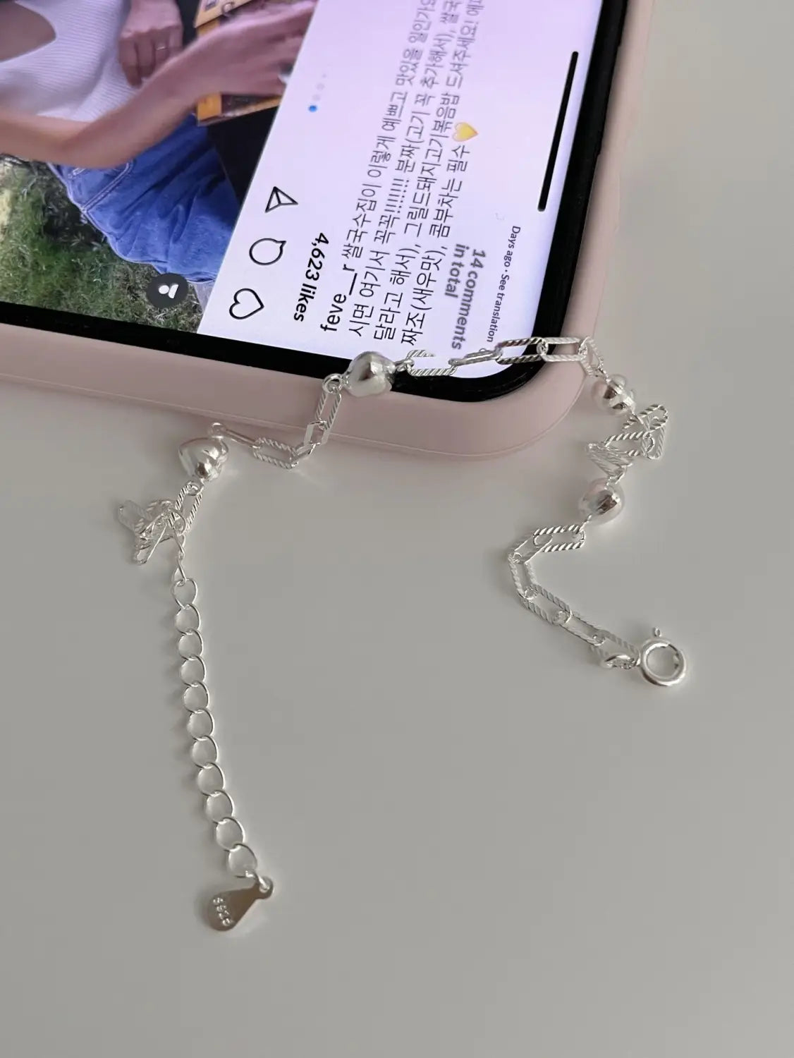 S925 Sterling Silver 3D Heart Bracelet For Women Geometric Jewelry