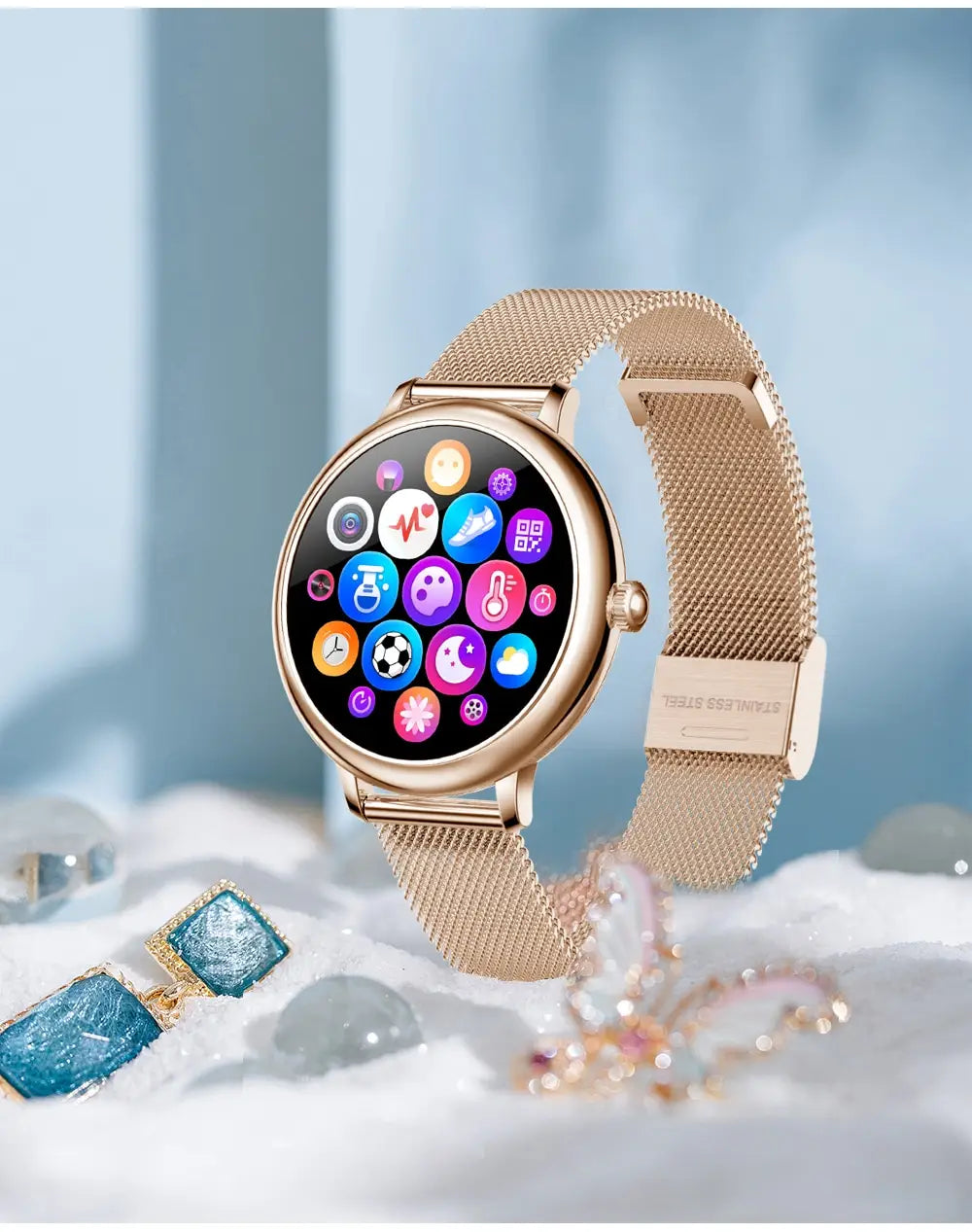 2020 SANLEPUS Stylish Women’s Smart Watch Luxury Waterproof Wristwatch Stainless Steel Casual Girls Smartwatch