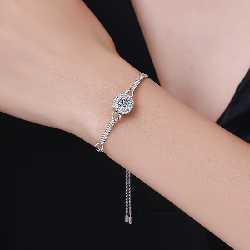 Women’s Square Bag Sterling Silver Bracelet