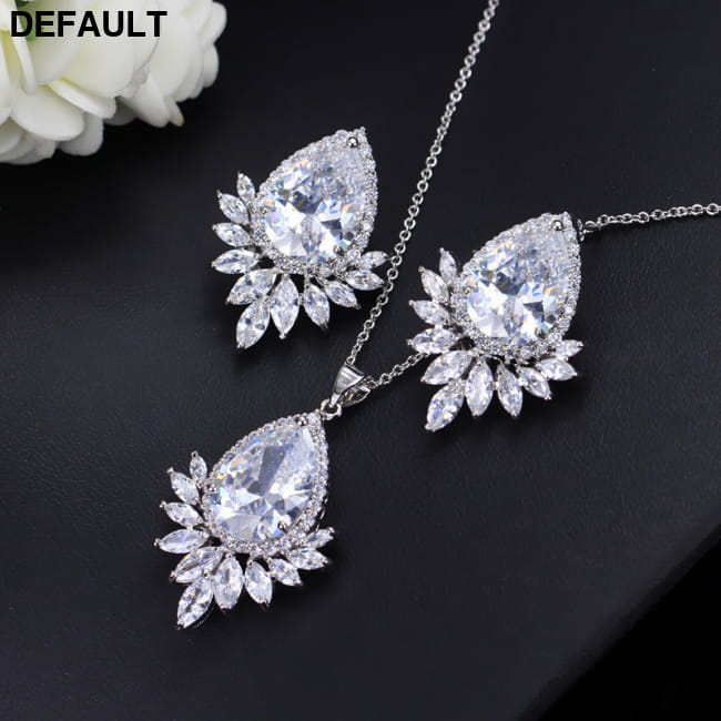 AAA jewelry chain bridal banquet dinner Set White Sterling Silver Necklace Sets Necklaces