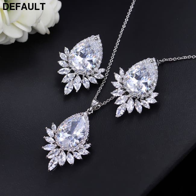 AAA jewelry chain bridal banquet dinner Jewelry Set White Sterling Silver Necklace Sets Necklaces