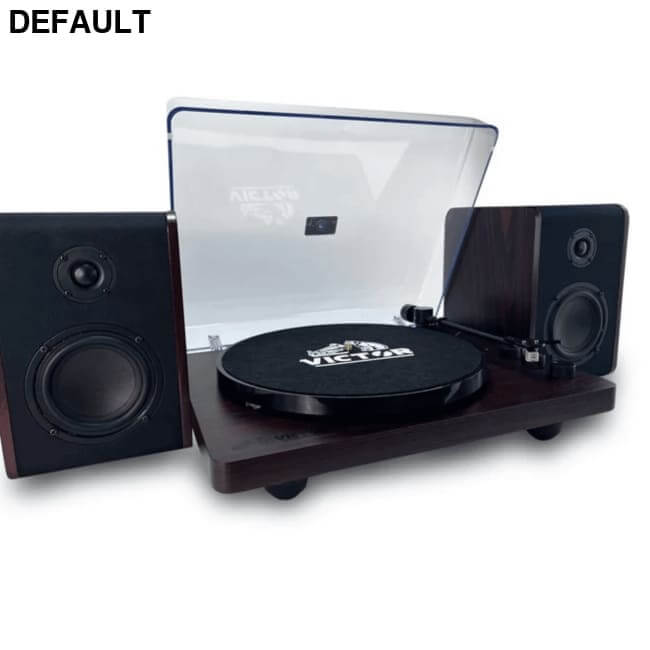 Victor Lincoln Record Player with Stereo Speakers Black / US Home Theater Systems Turntables & Players