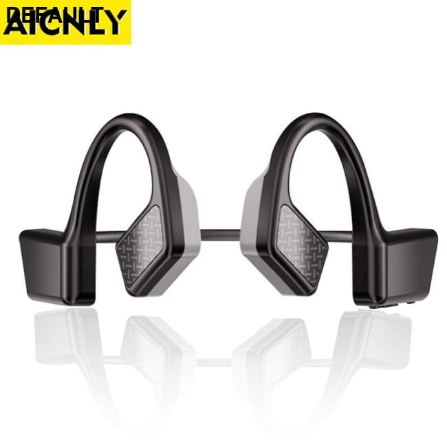 AICNLY Bone Conduction Earphone Wireless Bluetooth Headset Black Headphones Headsets