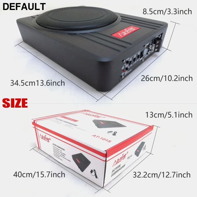 AiteFeir 10inch 1500W Universal Car Audio Active Subwoofer Speaker Maximum Power Square Ultra-Thin Auto Subwoofers &