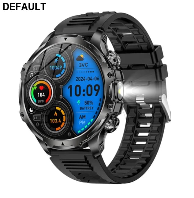 AK75 Smart Watch Flashlight Men Outdoors Sports Fitness Tracker 700mah Large Battery BT Calling LED Light Smartwatch