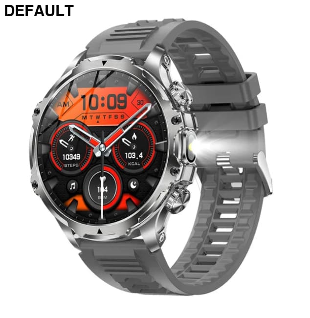 AK75 Smart Watch Flashlight Men Outdoors Sports Fitness Tracker 700mah Large Battery BT Calling LED Light Smartwatch