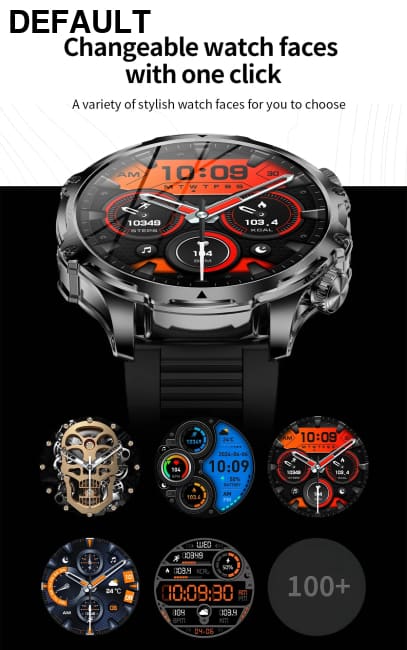 AK75 Smart Watch Flashlight Men Outdoors Sports Fitness Tracker 700mah Large Battery BT Calling LED Light Smartwatch