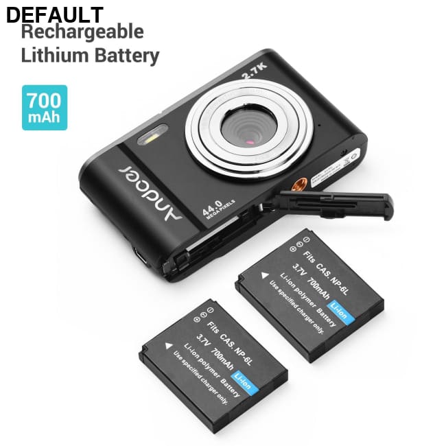 Andoer Mini Digital Camera 44MP 2.7K 16X Zoom Self-Timer 128GB Extended Memory Face Detection Anti-shaking Built-in