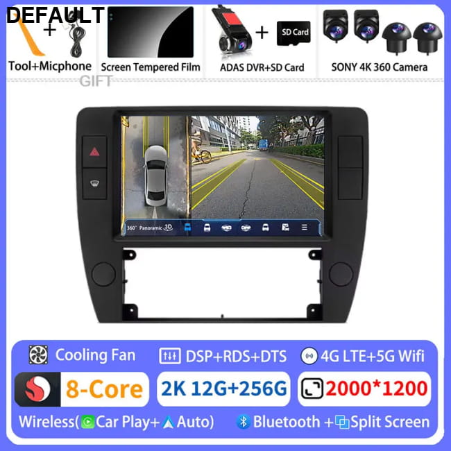 Android 15 Multimedia For Volkswagen Passat B5 2000 - 2005 2K 12G-256G 360 DVR Car DVD GPS Players
