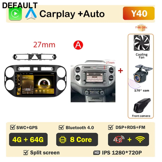 Android Auto Multimedia For VOLKSWAGEN VW GOLF 5 PLUS 4-64G DVR A Car DVD GPS Players