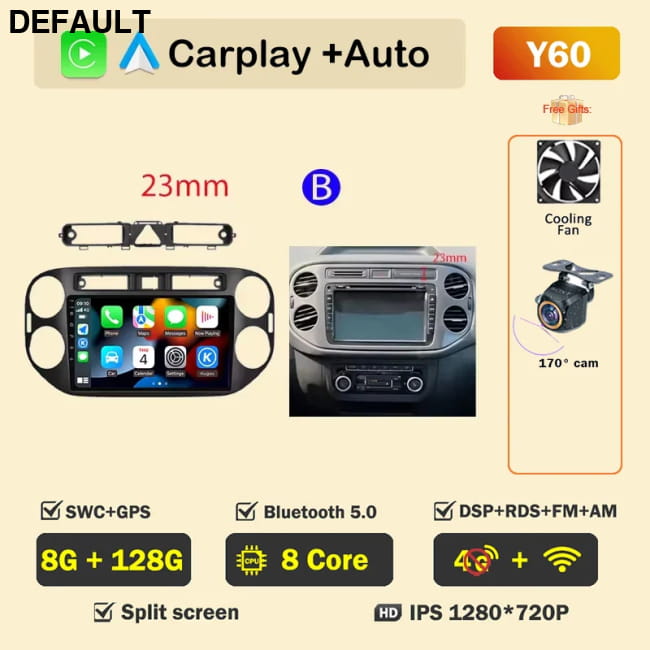 Android Auto Multimedia For VOLKSWAGEN VW GOLF 5 PLUS 8-128G AHD WIFI B Car DVD GPS Players