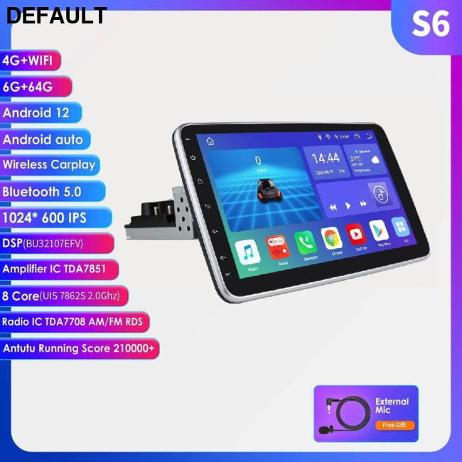 Android 10.1’’ Universal Car Head Unit | CarPlay 4G LTE, 64G WIFI 4GLTE Eight Cores / 10 Inches DVD GPS Players | Best