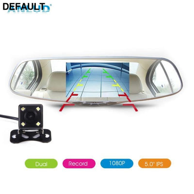 ANLUD Dash Camera 5.0 Dual Lens Dashcam GPS 1080P Car DVR Rear View Mirror Monitor Video Recorder 3IN1 Car-detector