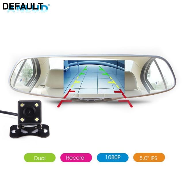 ANLUD Dash Camera 5.0 Dual Lens Dashcam GPS 1080P Car DVR Rear View Mirror Monitor Video Recorder 3IN1 Car-detector