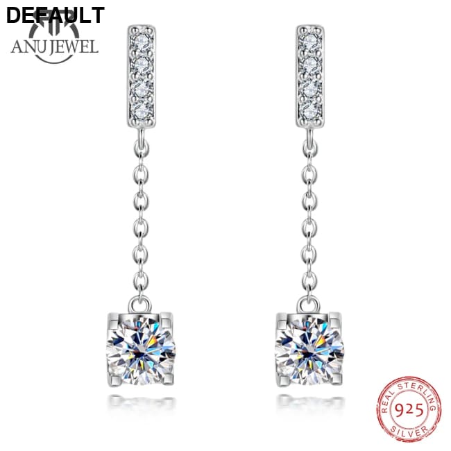 AnuJewel 1 Carat D Color Moissanite Diamond Classic Earrings 18K White Gold Plated Charm For Women Jewelry Wholesale