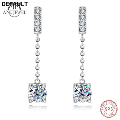 AnuJewel 1 Carat D Color Moissanite Diamond Classic Earrings 18K White Gold Plated Charm For Women Jewelry Wholesale