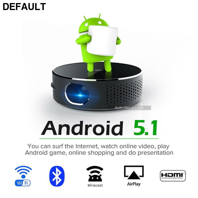 AUN DLP Portable Projector Q8 Set in Android 5.1 WIFI. Mini Bluetooth Speakers Electronics
