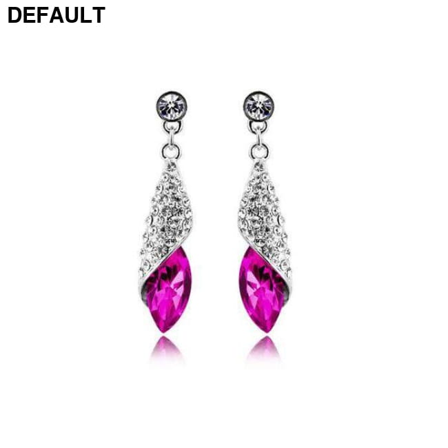Austrian element Crystal Necklace Earrings Jewelry Sets Rose earring Sterling Silver Necklaces