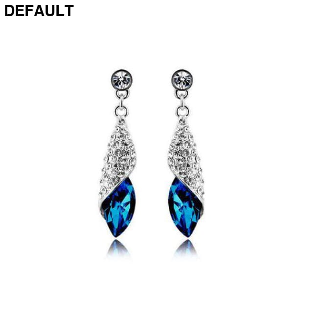 Austrian element Crystal Necklace Earrings Jewelry Sets Sterling Silver Necklaces